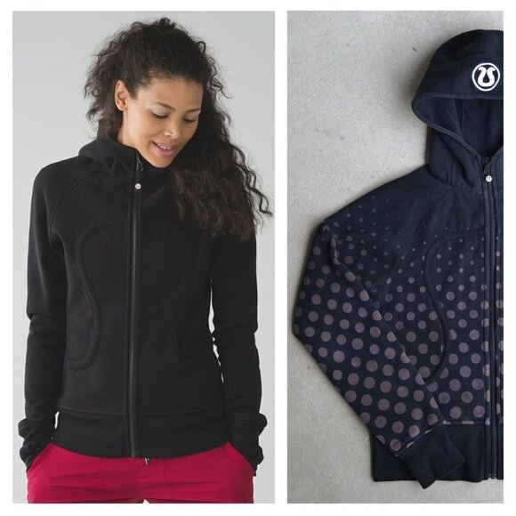 LULULEMON | Scuba Hoodie Black Polka Dots | Sz. 8 - Picture 1 of 7